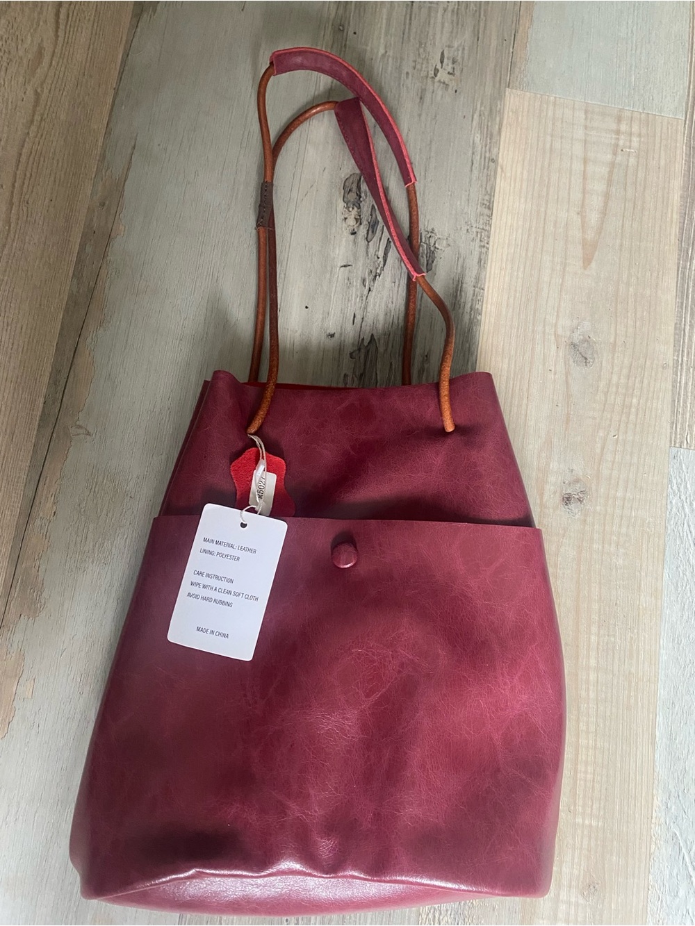 Women’s Burgundy Shoulder Tote Bag by